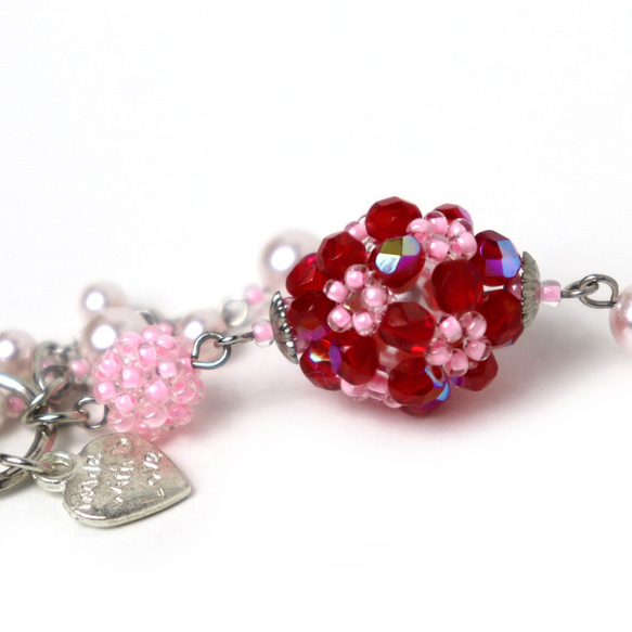 ◇ キット 花編みの楕円ボールのキーホルダー ビーズキット アクセサリー制作キット ハンドメイド てづくり 大人 2枚目の画像