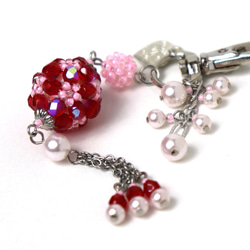 ◇ キット 花編みの楕円ボールのキーホルダー ビーズキット アクセサリー制作キット ハンドメイド てづくり 大人 4枚目の画像