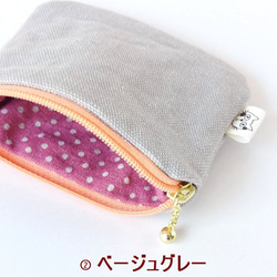ねこ*小さくてかわいいポーチ ミニポーチ 小さい 小物入れ 飴入れ イヤホン入れ 常備小物入れ*帆布 赤青緑紫黄桃 4枚目の画像
