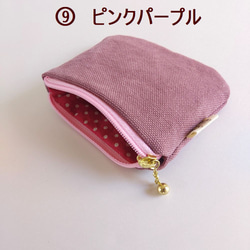 ねこ*小さくてかわいいポーチ ミニポーチ 小さい 小物入れ 飴入れ イヤホン入れ 常備小物入れ*帆布 赤青緑紫黄桃 11枚目の画像