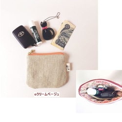 ねこ*小さくてかわいいポーチ ミニポーチ 小さい 小物入れ 飴入れ イヤホン入れ 常備小物入れ*帆布 赤青緑紫黄桃 20枚目の画像