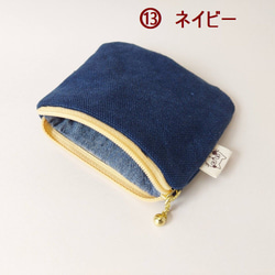 ねこ*小さくてかわいいポーチ ミニポーチ 小さい 小物入れ 飴入れ イヤホン入れ 常備小物入れ*帆布 赤青緑紫黄桃 15枚目の画像