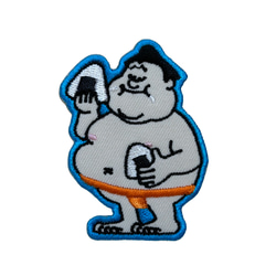 刺繍ワッペン　FAT BOY【ONIGIRI ブルー】 1枚目の画像