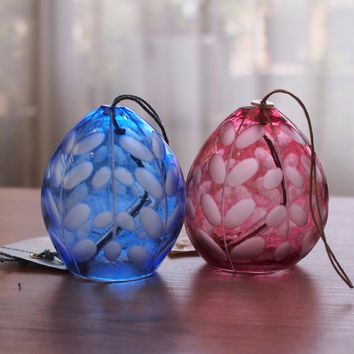 吹きガラス花瓶★金彩蒼 吹きガラス工房Fuji321】フラワーベース F