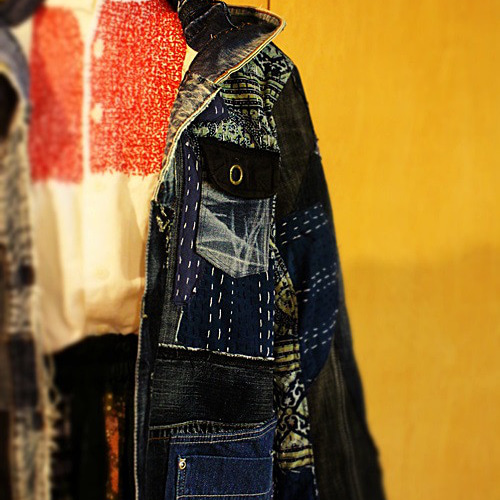 ☆SOLD☆男女兼用パッチワーク&刺し子のデニムジャケット ジャケット