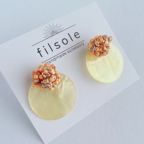 つぶつぶシェルピアス/イエロー×オレンジ ピアス（その他） filsole 