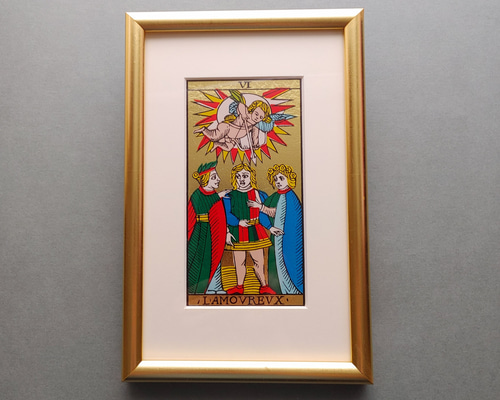 版画 女性の姿 金色フレーム（マティアス・アドルフソン 版画