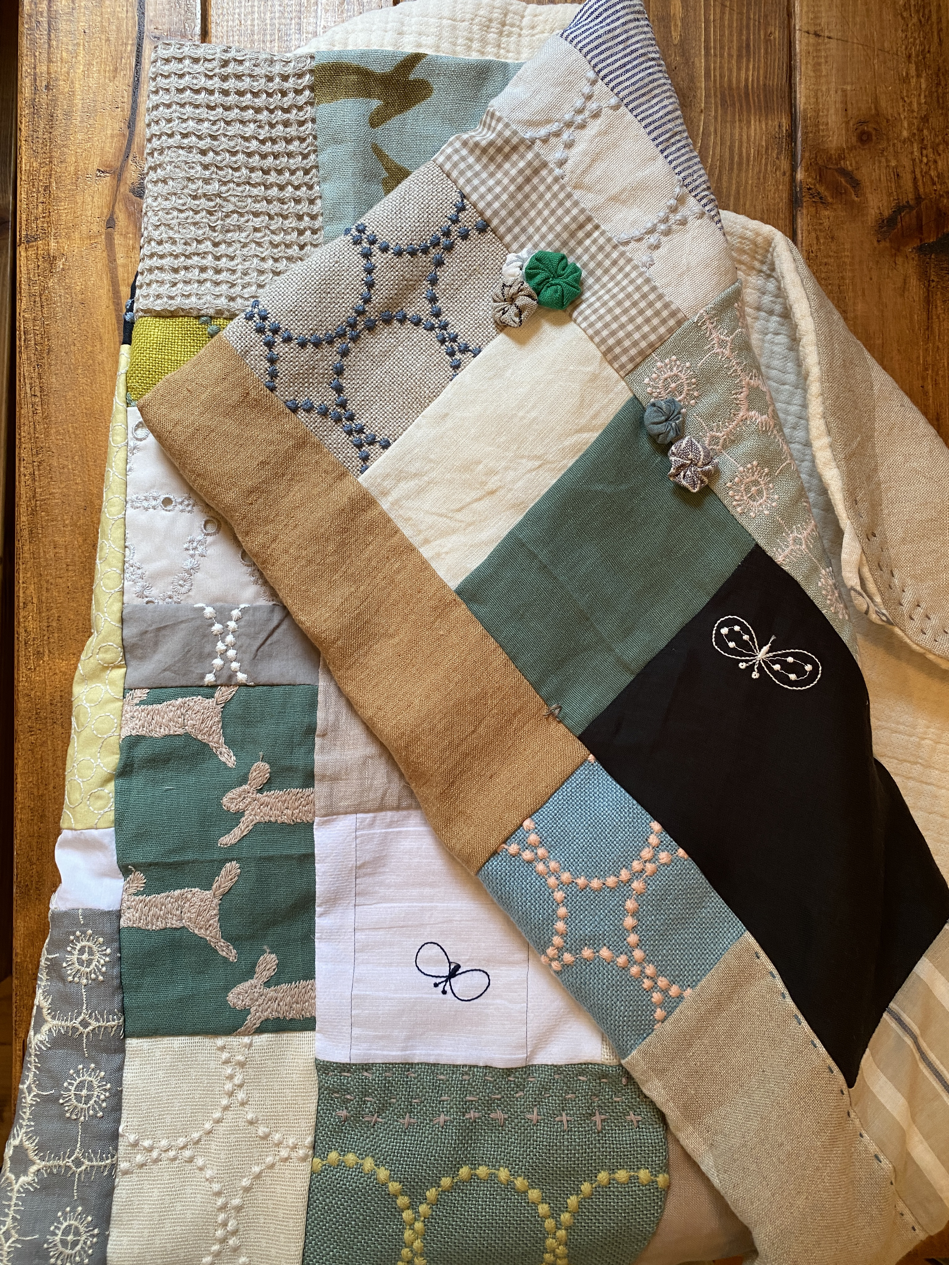 #再販  受注  mina パッチワーク ブランケット