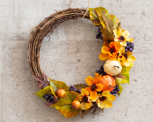 2.秋色水無月オーバルリース 2.秋色水無月オーバルリース