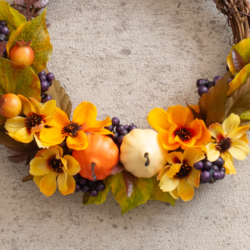 秋色オータムリース『ハロウィンのハーフリース』 No.300800