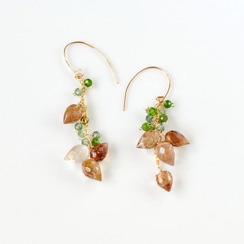 14kgf/オレンジッシュ・ブラウン・トパーズ(フラワーバッド