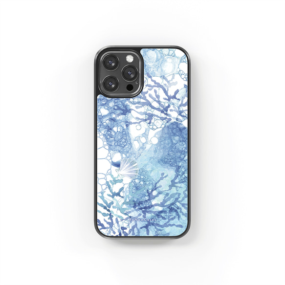 iPhone - さんご 数量限定】「青と珊瑚」耐衝撃 iPhone ケース 海 サンゴ 貝殻 青