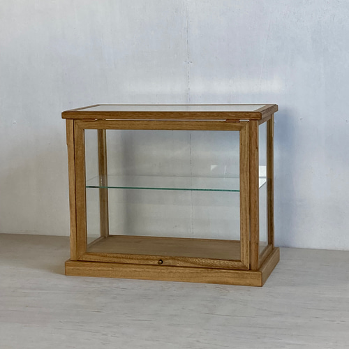 サイズオーダー可］木製 卓上 ショーケース ガラスケース パンケース