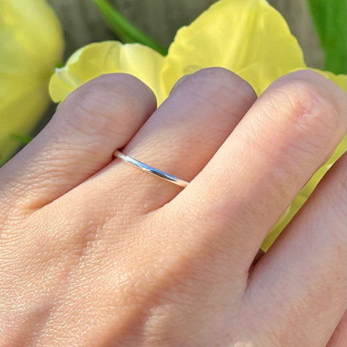 リング1.5mm幅ラウンド】高純度シルバー1000 シンプル プレーン 文字