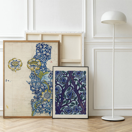 LOEWEロエベウィリアムモリスポスターフレーム 花柄 ダークグリーン ウィリアム・モリス花柄とリーフ模様アートポスター☆ボタニカル