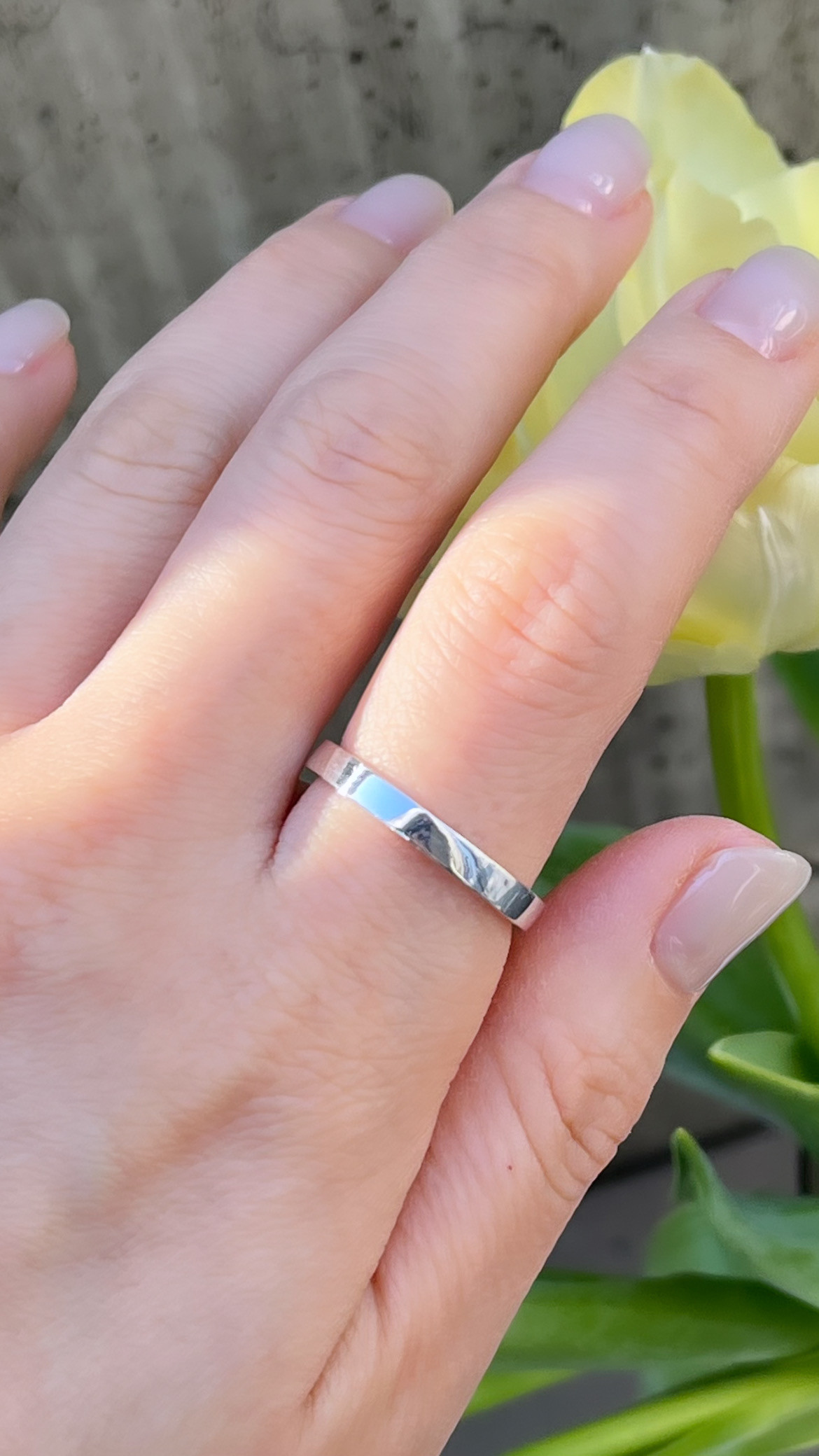 【リング3mm幅スクエア】高純度シルバー1000 純銀 ミニマル フラット 文字刻印無料 ユニセックス 日本製