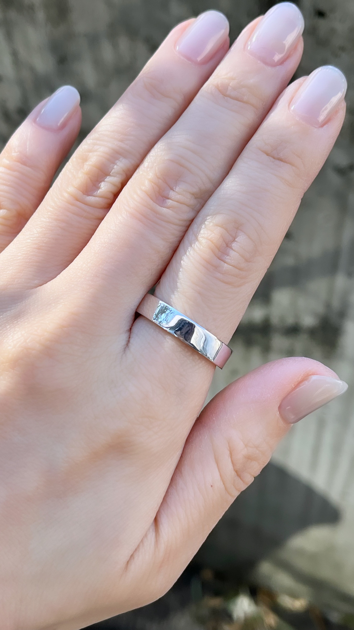 【リング5mm幅スクエア】高純度シルバー1000 純銀 平打ち ミニマル フラット 文字刻印無料 ユニセックス 日本製