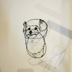 ワイヤーアート　トイプードル　犬 4枚目の画像