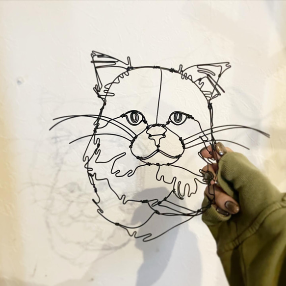 ワイヤーアート猫 立体・オブジェ f.k 通販 16430907｜Creema