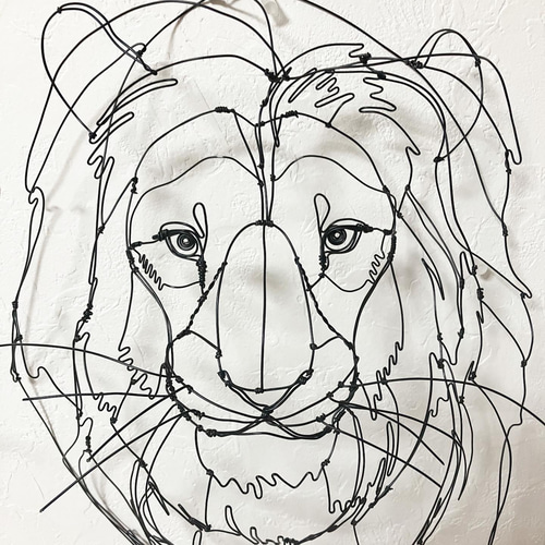 ワイヤーアートライオン 立体・オブジェ f.k 通販 16430912｜Creema