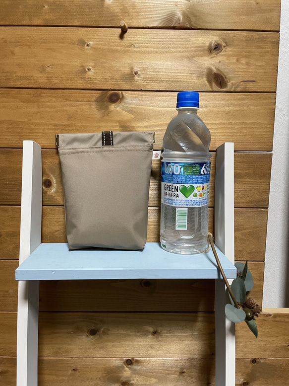 ナイロンオックス生地の消臭マナーポーチ　口大きめ　モカ 5枚目の画像