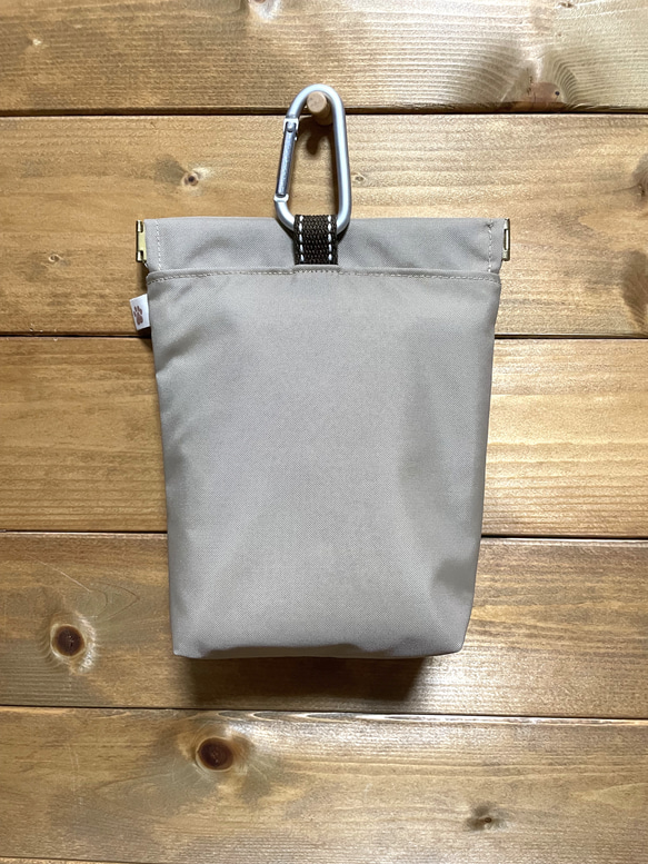 ナイロンオックス生地の消臭マナーポーチ　口大きめ　モカ 3枚目の画像