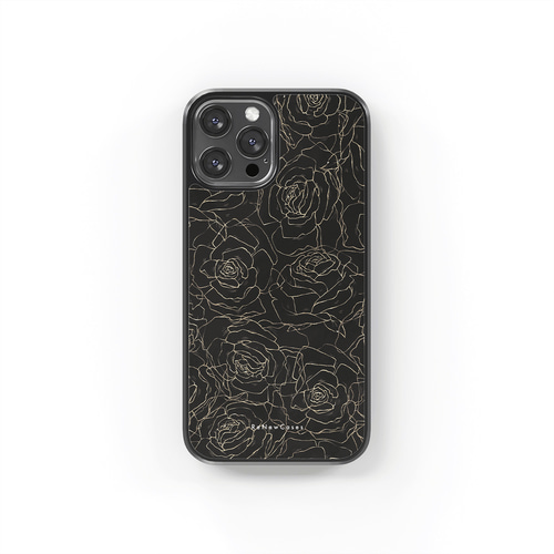 完売品iPhone17Pro BLACK Paris 薔薇ケース 当日配送】耐衝撃iPhoneケース 環境にやさしい 薔薇 花柄 黒 おしゃれ