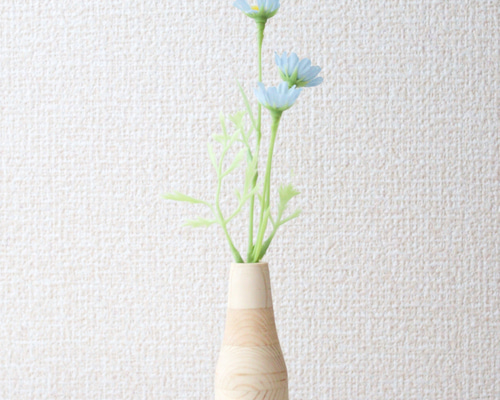 ju5》木製の一輪挿し(花瓶) ミニ * ちょこんと可愛い手の平