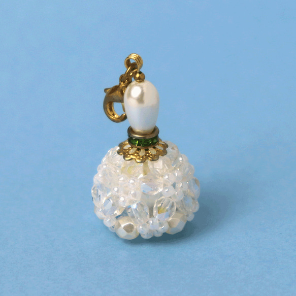 ◇ キット 香水瓶のジッパーチャーム 選べるロンデル5色 ビーズキット アクセサリー制作キット ハンドメイド てづくり 2枚目の画像