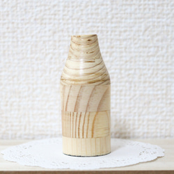 《ju6》木製の一輪挿し(花瓶) ミニ *  ちょこんと可愛い手の平サイズ・重り入り 3枚目の画像
