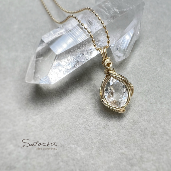 ゴシェナイトのペンダントトップ✨ワイヤーアクセサリー✨天然石