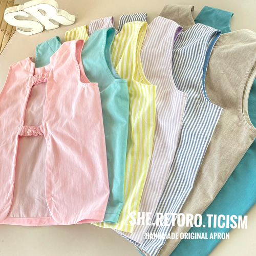 ☆100cm☆すぐに発送できる袖無しスモック☆ ＃後ろゴム ＃スモック