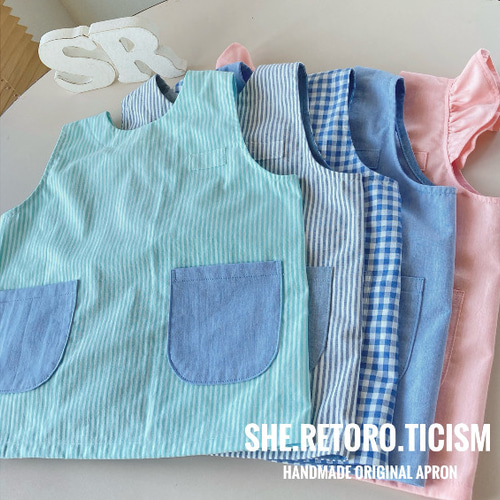 ☆100cm☆すぐに発送できる袖無しスモック☆ ＃後ろゴム ＃スモック