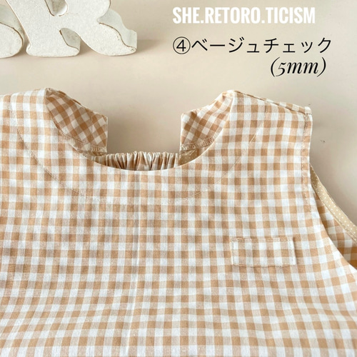 ハンドメイドスモック　size120 リボン　No.260 ハンドメイドスモック size120 リボン No.260