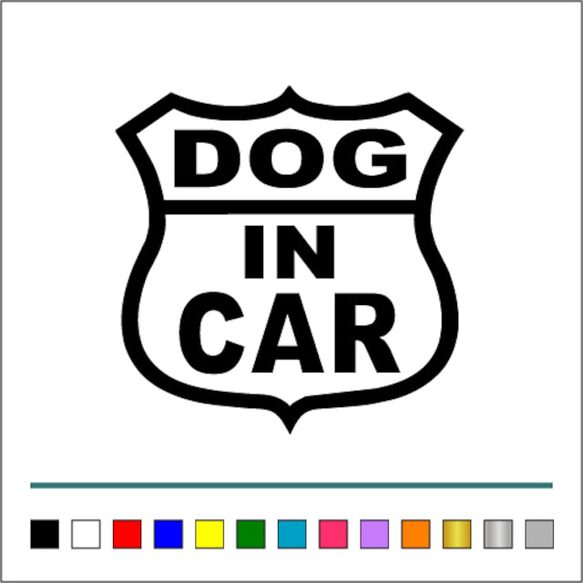 犬 【 ROUTE DOG IN CAR 】ルート イヌ カッティングステッカー 【カラー選択可】 送料無料♪ 1枚目の画像