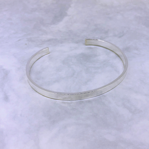 バングル5mm幅フラット】高純度シルバー1000 純銀 シンプル プレーン