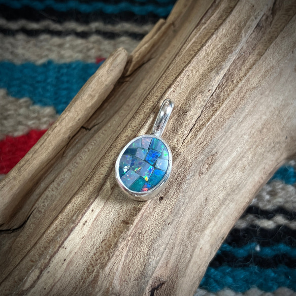 インディアンジュエリーネックレスオパールシルバー ナバホ族 925