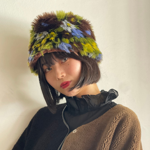 フラワーファーのロシア帽<BW> ハット luludechapeau 通販 16431723