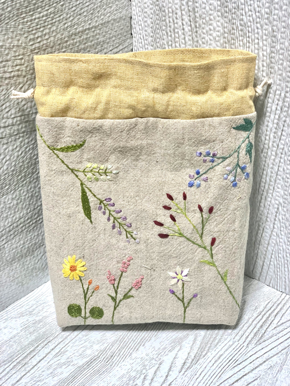 秋山の野花の巾着袋 6枚目の画像