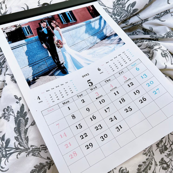 A4 開始月が選べる オリジナル カレンダー【H マット紙】表紙付き 壁掛け 写真入り オリジナルカレンダー 2枚目の画像