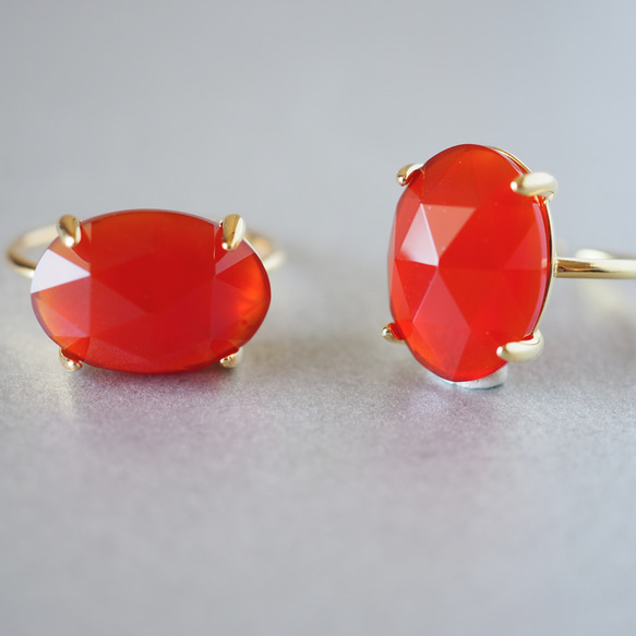 ☆アンティークな雰囲気のローズカット☆レッドアゲートのリング 赤い  