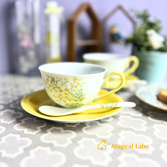 ミモザのカップ&ソーサー☆2種＊一客＊ティーカップ・コーヒーカップ