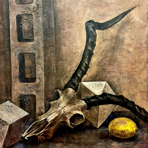 Amazon.co.jp: 真作中川紀元 油絵 サインあり8号 静物画 額装