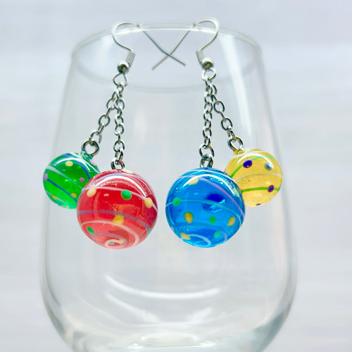 ヨーヨー　ピアス ダブルヨーヨーピアス/ヨーヨーイヤリング ピアス（フック・チェーン