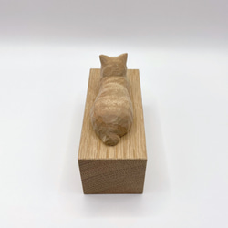 【色付けセミオーダー】木彫のねこ　ぺったり猫 4枚目の画像