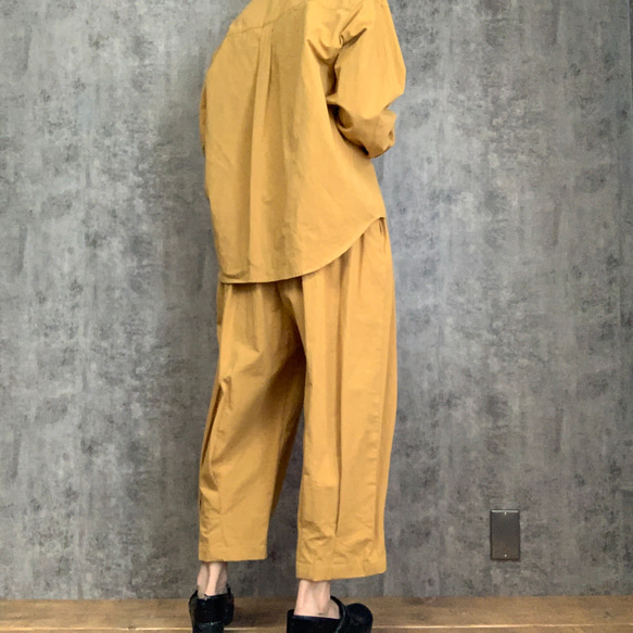 Sale ヘンプコットンシャツ マスタード  Hemp cotton shirts mustard 4枚目の画像