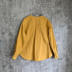 Sale ヘンプコットンシャツ マスタード  Hemp cotton shirts mustard 8枚目の画像