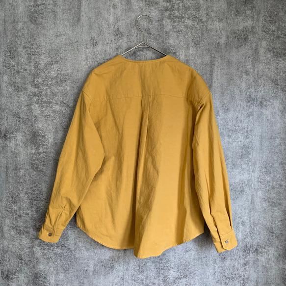 Sale ヘンプコットンシャツ マスタード  Hemp cotton shirts mustard 9枚目の画像