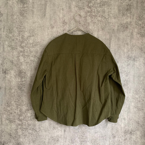 Sale ヘンプコットンシャツ カーキ Hemp cotton shirts khaki 3枚目の画像