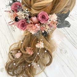 スモーキーピンク　髪飾り　ヘッドドレス　 4枚目の画像